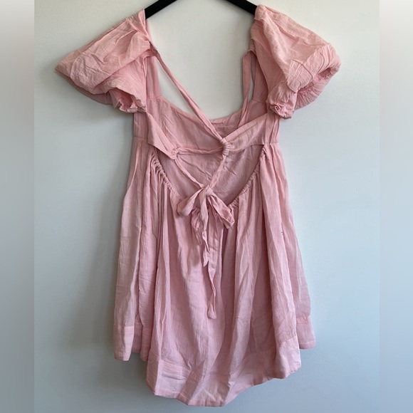 Free People Marina Mini Babydoll dress in Pink Combo size XS *FLAWED* NWT - Picture 7 of 15